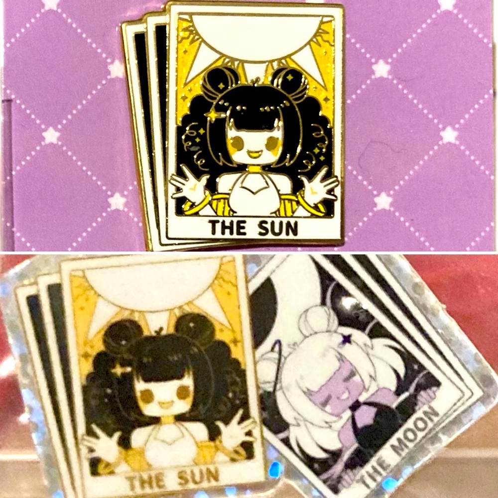 Tasty Peach Pin Club Exclusive Tarot Card Sun Pin & Sticker